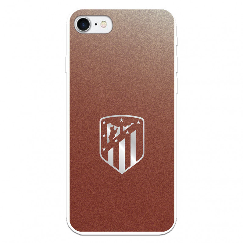 Atlético de Madrid iPhone 8 -Hülle mit silbernem Wappenhintergrund – Offizielle Lizenz von Atlético de Madrid