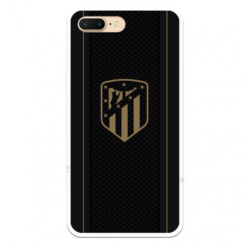 Atlético de Madrid iPhone 8 Plus Hülle Gold Crest Schwarzer Hintergrund – Offizielle Lizenz von Atlético de Madrid