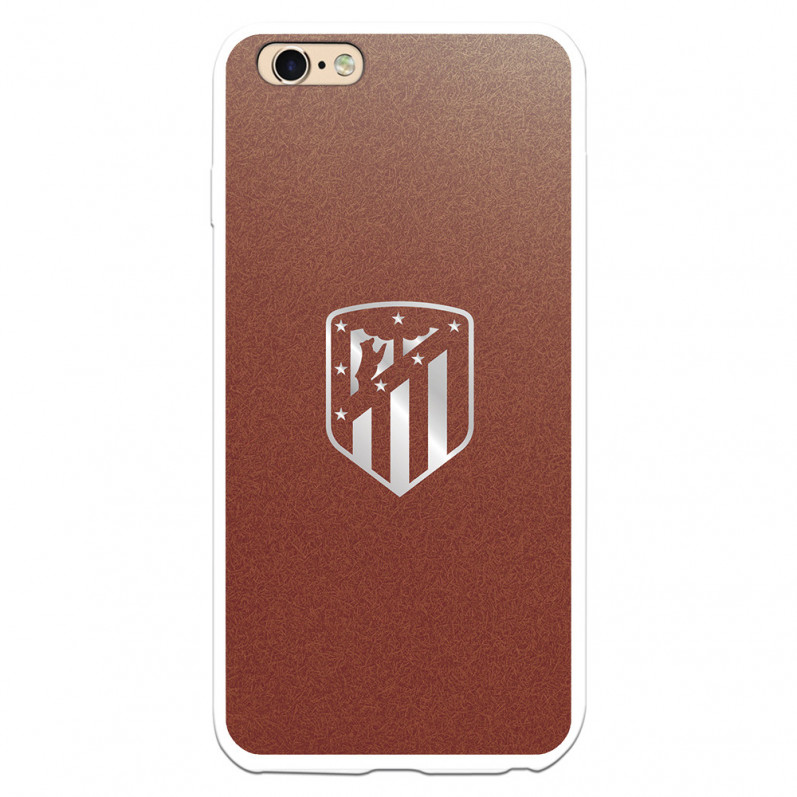 Atlético de Madrid iPhone 6 Plus-Hülle mit silbernem Wappenhintergrund – Offizielle Lizenz von Atlético de Madrid