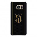 Atlético de Madrid Samsung Galaxy S7 Hülle mit goldenem Wappen und schwarzem Hintergrund – Offizielle Lizenz von Atlético de Mad