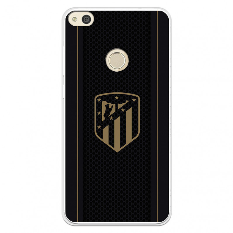 Atlético de Madrid Huawei P8 Lite 2017 Hülle Gold Crest Schwarzer Hintergrund – Atlético de Madrid Offizielle Lizenz