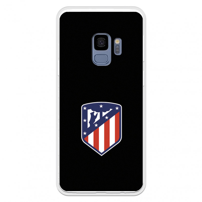 Atlético de Madrid Wappen Schwarzer Hintergrund Samsung Galaxy S9 Hülle – Offizielle Lizenz von Atlético de Madrid