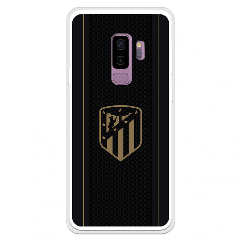 Atlético de Madrid Gold Wappen Schwarzer Hintergrund Samsung Galaxy S9 Plus Hülle – Offizielle Lizenz von Atlético de Madrid