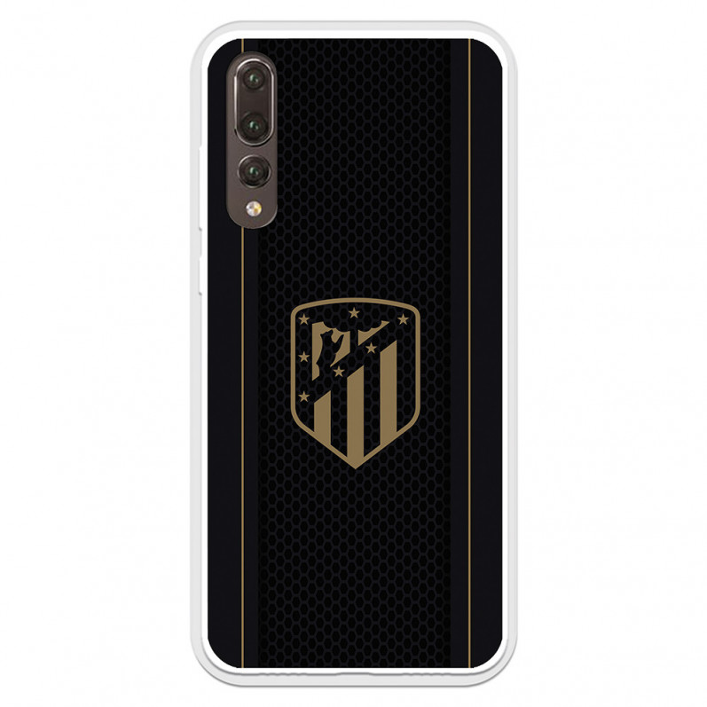 Atlético de Madrid Huawei P20 Pro Hülle Gold Crest Schwarzer Hintergrund – Atlético de Madrid Offizielle Lizenz