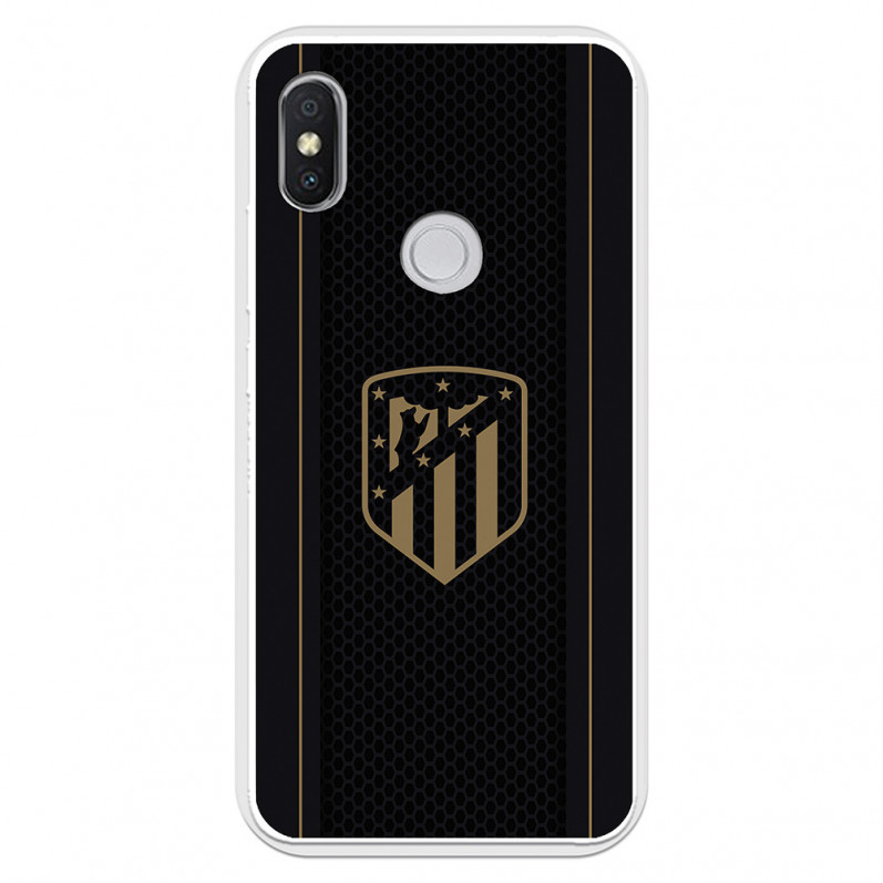 Atlético de Madrid Hülle für Xiaomi Redmi S2 Gold Crest Schwarzer Hintergrund – Atlético de Madrid Offizielle Lizenz