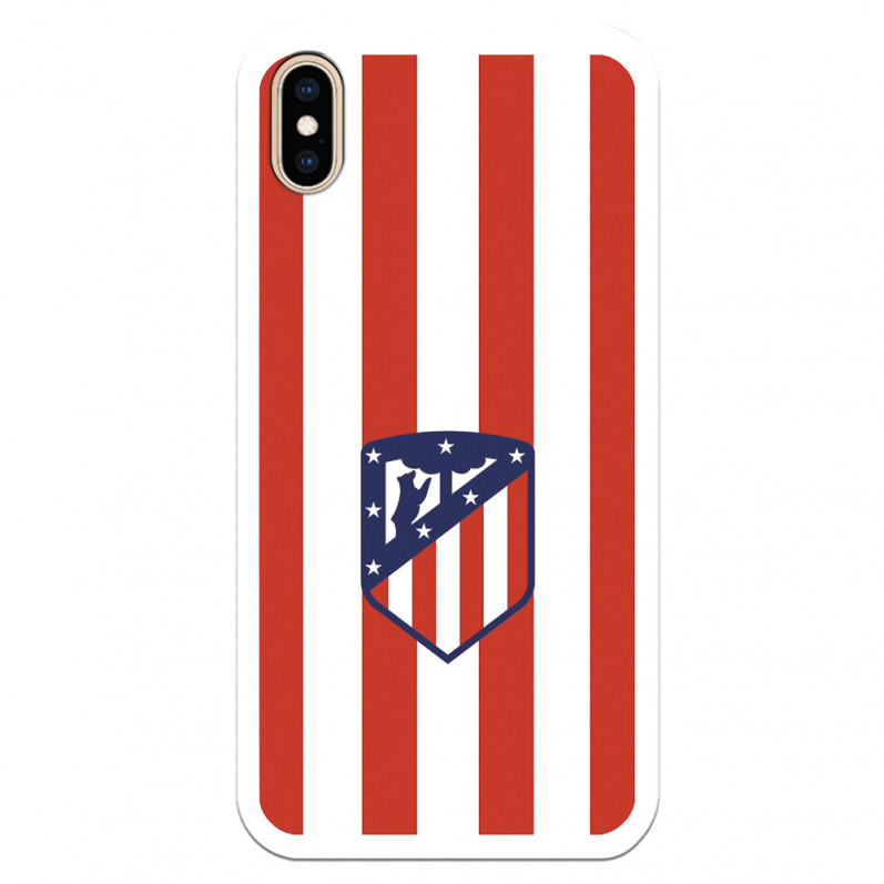 Atlético de Madrid iPhone XS Max Hülle mit rotem und weißem Wappen – Offizielle Lizenz von Atlético de Madrid