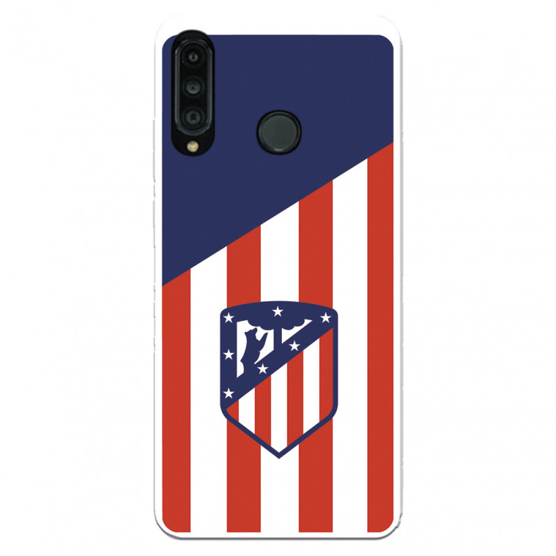 Atlético de Madrid Hülle für Huawei P30 Lite Atlético de Madrid Wappen Hintergrund – Atlético de Madrid Offizielle Lizenz