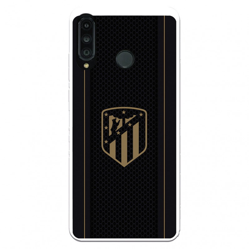 Atlético de Madrid Huawei P30 Lite Hülle Gold Crest Schwarzer Hintergrund – Atlético de Madrid Offizielle Lizenz