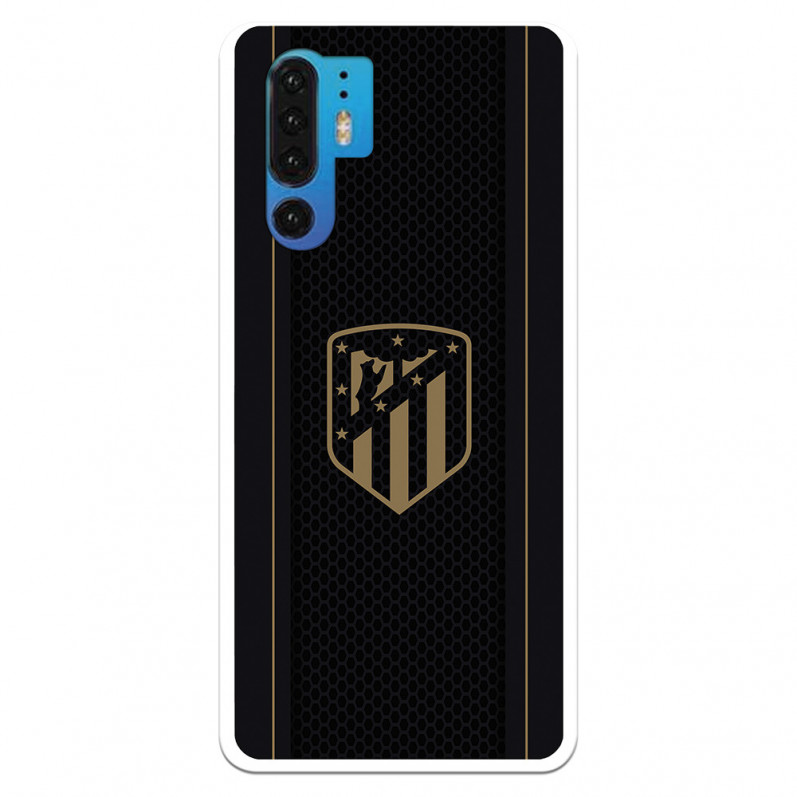 Atlético de Madrid Huawei P30 Pro Hülle Gold Crest Schwarzer Hintergrund – Atlético de Madrid Offizielle Lizenz