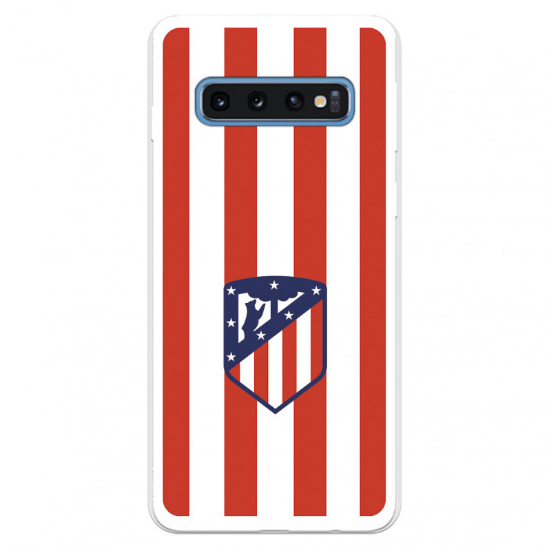 Atlético de Madrid Red and White Crest Samsung Galaxy S10 Plus Hülle – Offizielle Lizenz von Atlético de Madrid