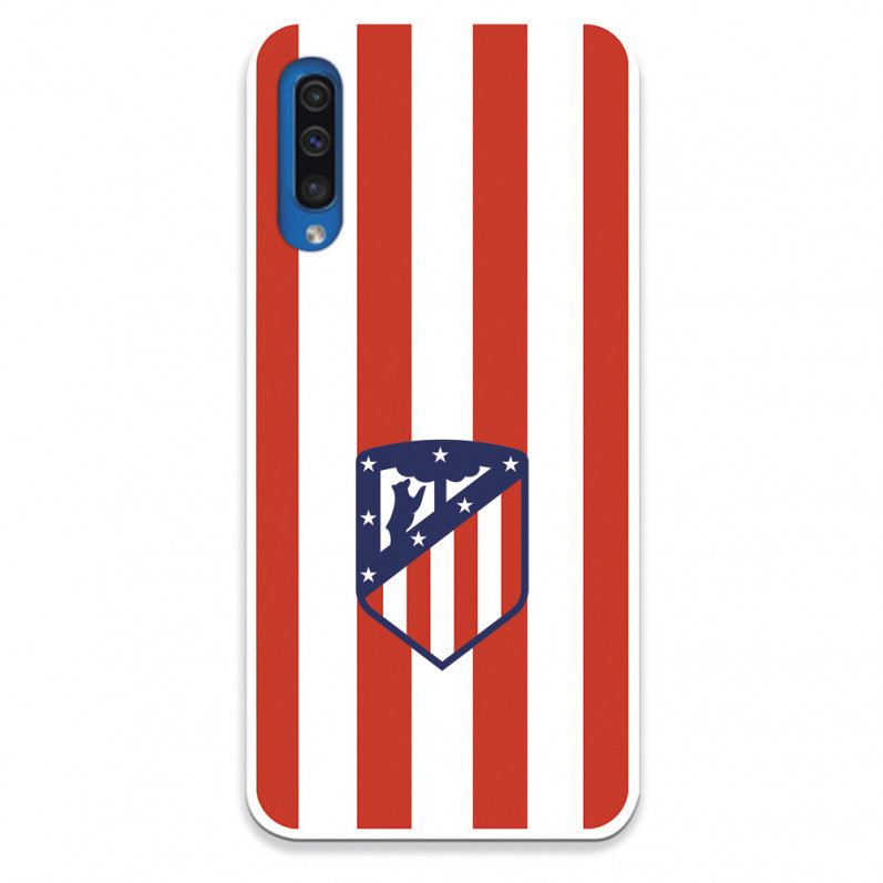 Atlético de Madrid Red and White Crest Samsung Galaxy A50 Hülle – Offizielle Lizenz von Atlético de Madrid