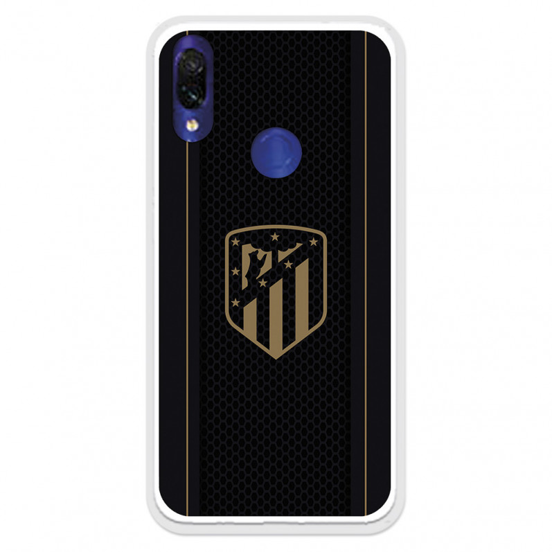 Atlético de Madrid Hülle für Xiaomi Redmi 7 Gold Crest Schwarzer Hintergrund - Atlético de Madrid Offizielle Lizenz