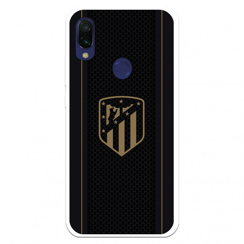 Atlético de Madrid Hülle für Xiaomi Redmi 7A Gold Crest Schwarzer Hintergrund - Atlético de Madrid Offizielle Lizenz