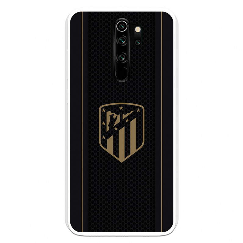 Atlético de Madrid Hülle für Xiaomi Redmi Note 8 Pro Gold Crest Schwarzer Hintergrund – Atlético de Madrid Offizielle Lizenz