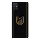 Atlético de Madrid Hülle für Samsung Galaxy A71 Gold Crest Schwarzer Hintergrund – Offiziell lizensiert von Atlético de Madrid