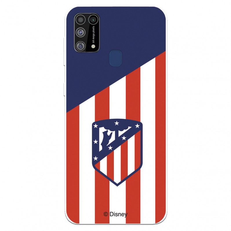 Atlético de Madrid Samsung Galaxy M31 Hülle Atlético de Madrid Wappen Hintergrund – Offizielle Lizenz von Atlético de Madrid