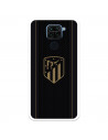 Atlético de Madrid Hülle für Xiaomi Redmi Note 9 Gold Crest Schwarzer Hintergrund – Atlético de Madrid Offizielle Lizenz