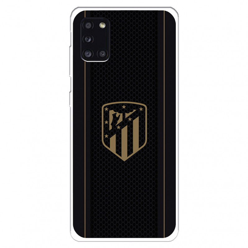 Atlético de Madrid Gold Wappen Schwarzer Hintergrund Samsung Galaxy A31 Hülle – Offizielle Lizenz von Atlético de Madrid