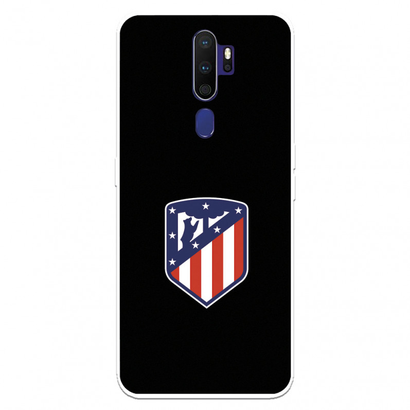 Hülle für Oppo A9 2020 Atlético de Madrid Wappen Schwarzer Hintergrund – Offizielle Lizenz von Atlético de Madrid