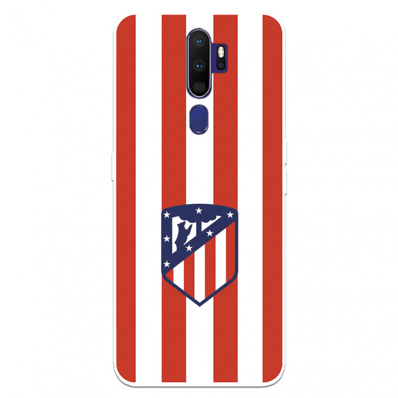 Hülle für Oppo A9 2020 Atlético de Madrid Rotes und weißes Wappen – Offizielle Lizenz von Atlético de Madrid