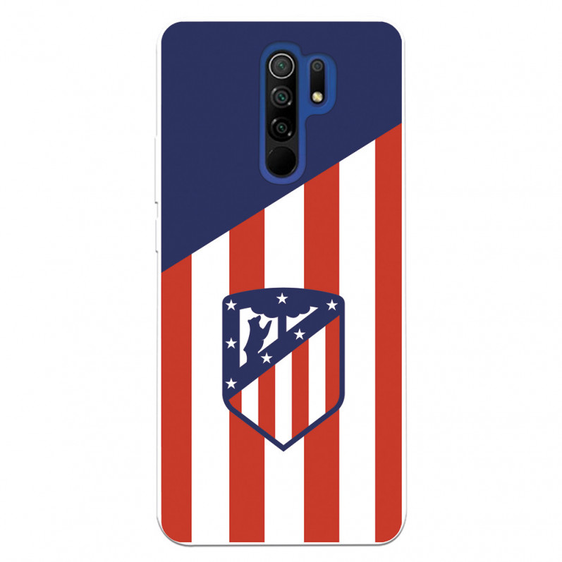 Atlético de Madrid Hülle für Xiaomi Redmi 9 Atlético de Madrid Wappen Hintergrund – Atlético de Madrid Offizielle Lizenz