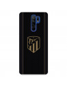 Atlético de Madrid Hülle für Xiaomi Redmi 9 Gold Crest Schwarzer Hintergrund – Atlético de Madrid Offizielle Lizenz