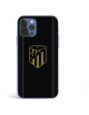 Atlético de Madrid iPhone 12 Hülle Gold Crest Schwarzer Hintergrund – Atlético de Madrid Offizielle Lizenz