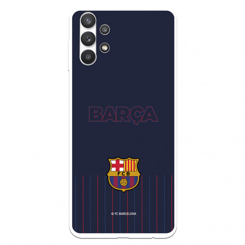 FC Barcelona Barsa Samsung Galaxy A32 5G Hülle mit blauem Hintergrund – FC Barcelona Offizielle Lizenz