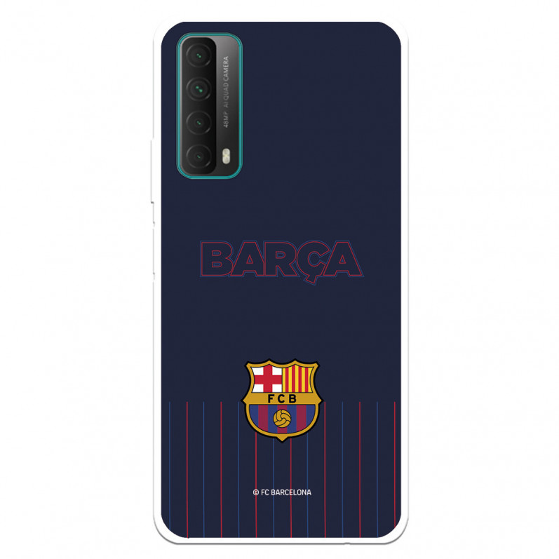 FC Barcelona Barsa Hülle für Huawei P Smart 2021 Blauer Hintergrund – FC Barcelona Offizielle Lizenz