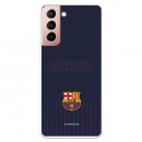 FC Barcelona Barsa Samsung Galaxy S21 Hülle mit blauem Hintergrund – Offizielle FC Barcelona Lizenz