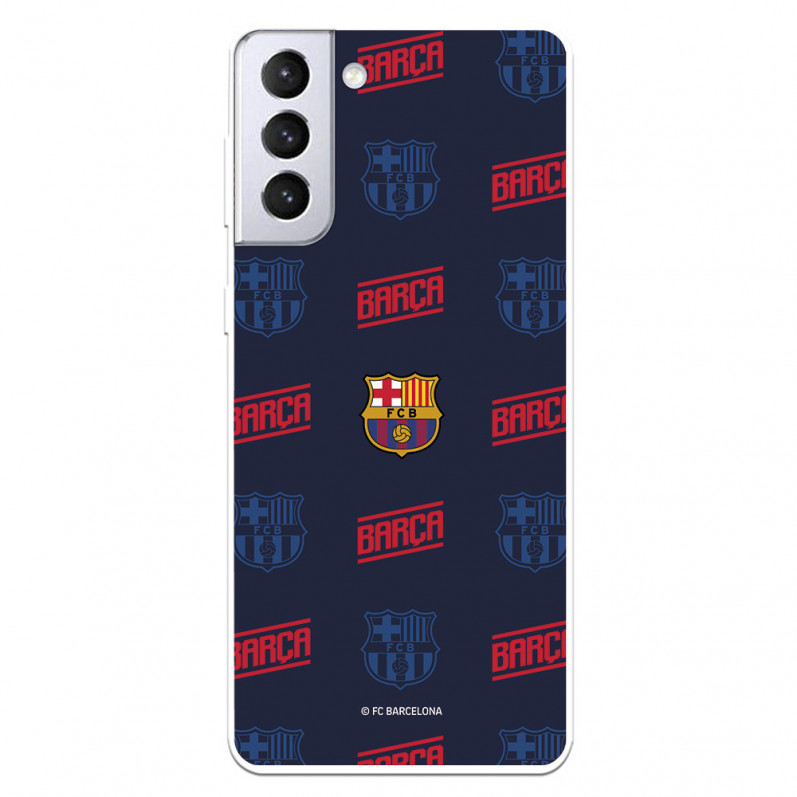 FC Barcelona Samsung Galaxy S21 Plus Hülle Rotes und blaues Design Wappen – FC Barcelona Offizielle Lizenz