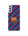 FC Barcelona Crest Hülle für Samsung Galaxy S21 Plus Quadratischer Hintergrund – Offizielle FC Barcelona Lizenz