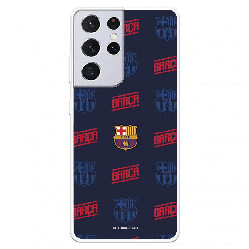 FC Barcelona Samsung Galaxy S21 Ultra Hülle Rotes und blaues Wappen – FC Barcelona Offizielle Lizenz