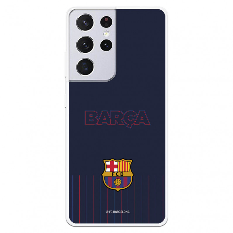 FC Barcelona Barsa Blauer Hintergrund Samsung Galaxy S21 Ultra Hülle – Offizielle FC Barcelona Lizenz