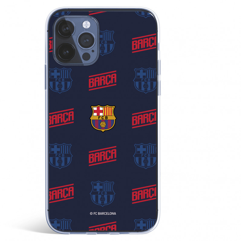 FC Barcelona iPhone 12 Hülle Rotes und blaues Wappen – FC Barcelona Offizielle Lizenz