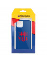 FC Barcelona iPhone 12 Hülle Rotes Wappen Blauer Hintergrund – Offizielle FC Barcelona Lizenz