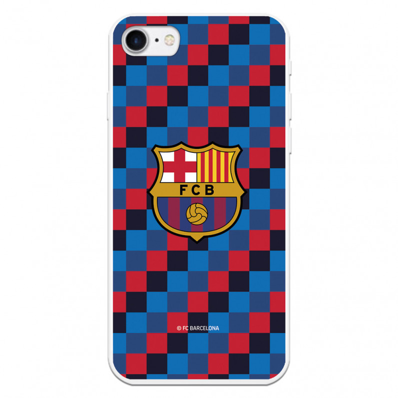 iPhone 7 -Hülle mit FC Barcelona-Wappen und quadratischem Hintergrund – Offizielle FC Barcelona-Lizenz