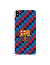 FC Barcelona Crest Squares Background iPhone XS Max Hülle – Offizielle FC Barcelona Lizenz