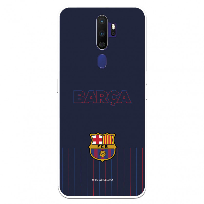 Hülle für Oppo A9 2020 FC Barcelona Barsa Blauer Hintergrund – FC Barcelona Offizielle Lizenz