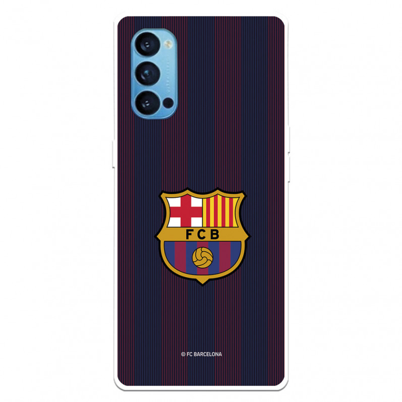 FC Barcelona Oppo Reno 4 Case Blaugrana Lines - FC Barcelona Offizielle Lizenz