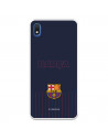 FC Barcelona Barsa Samsung Galaxy A10 Hülle mit blauem Hintergrund – Offizielle FC Barcelona Lizenz