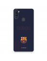 FC Barcelona Barsa Samsung Galaxy A11 Hülle mit blauem Hintergrund – Offizielle FC Barcelona Lizenz