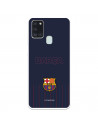 FC Barcelona Barsa Samsung Galaxy A21S Hülle mit blauem Hintergrund – Offizielle FC Barcelona Lizenz