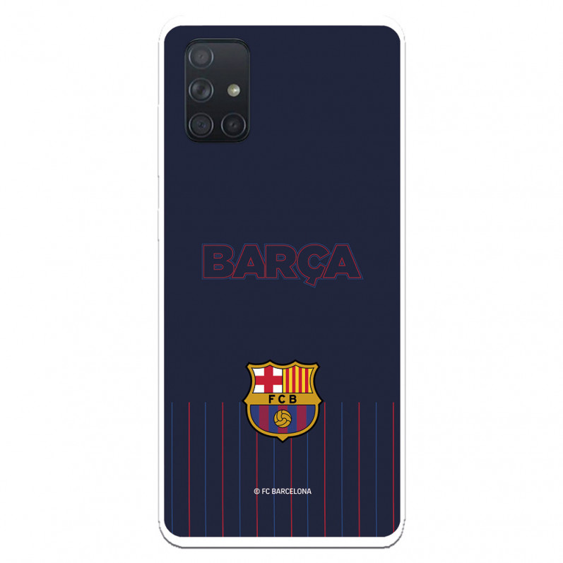 FC Barcelona Barsa Samsung Galaxy A71 Hülle mit blauem Hintergrund – Offizielle FC Barcelona Lizenz