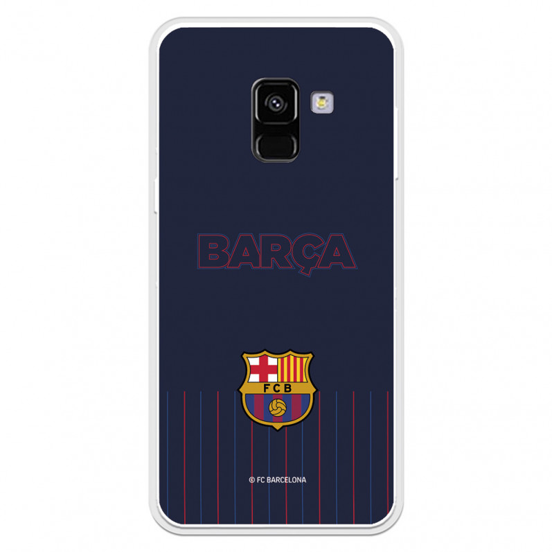 FC Barcelona Barsa Blue Background Samsung Galaxy A8 2018 Hülle – Offizielle FC Barcelona Lizenz