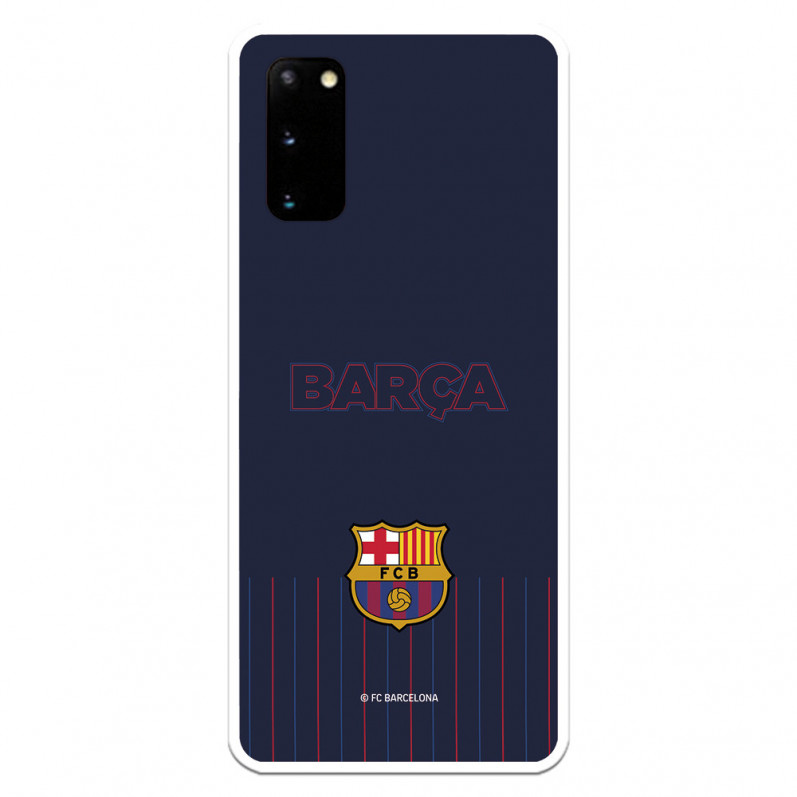 FC Barcelona Barsa Samsung Galaxy S20 Hülle mit blauem Hintergrund – Offizielle FC Barcelona Lizenz