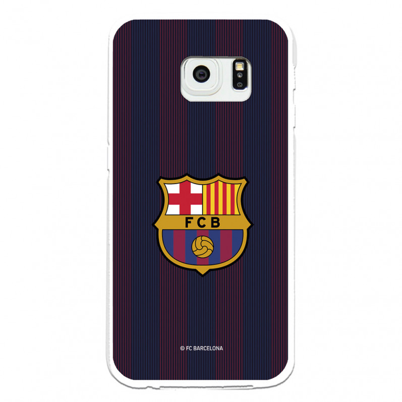 FC Barcelona Samsung Galaxy S6 Edge Hülle Blaugrana Lines - FC Barcelona Offizielle Lizenz