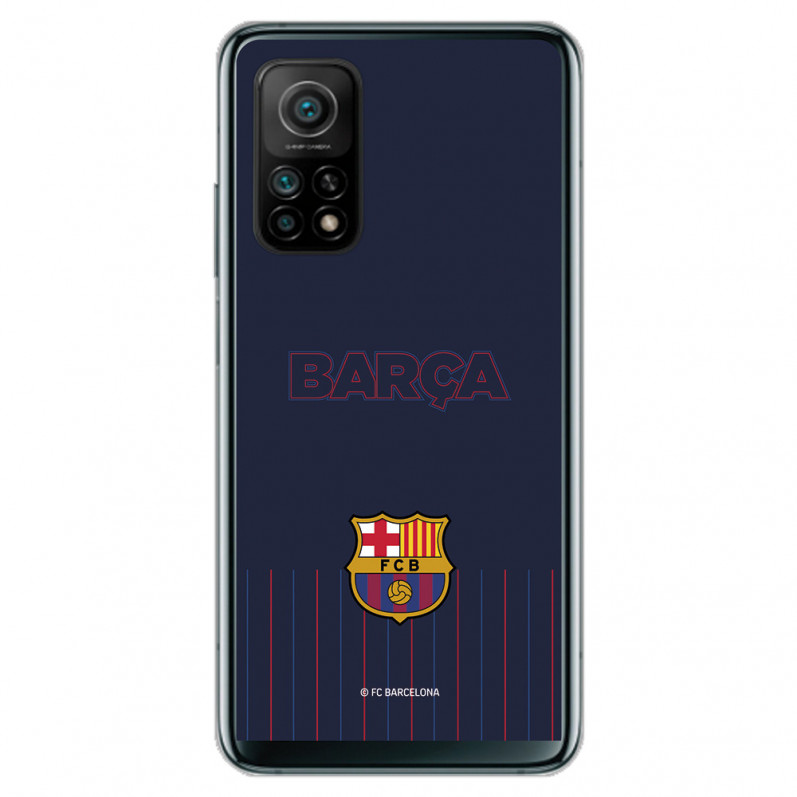 Hülle für Xiaomi Mi 10T Pro FC Barcelona Barsa Blauer Hintergrund - FC Barcelona Offizielle Lizenz