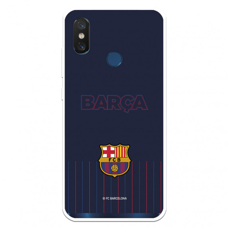 Hülle für Xiaomi Mi 8 FC Barcelona Barsa Blauer Hintergrund - FC Barcelona Offizielle Lizenz