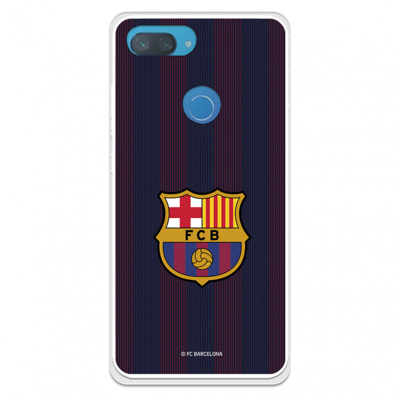 FC Barcelona Xiaomi Mi 8 Lite Hülle Blaugrana Lines - FC Barcelona Offizielle Lizenz